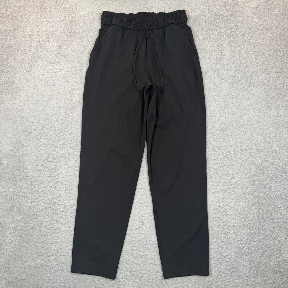 Lululemon Keep Moving Pant High-Rise 7/8 Black Nulux Tapered Drawstring Size 6